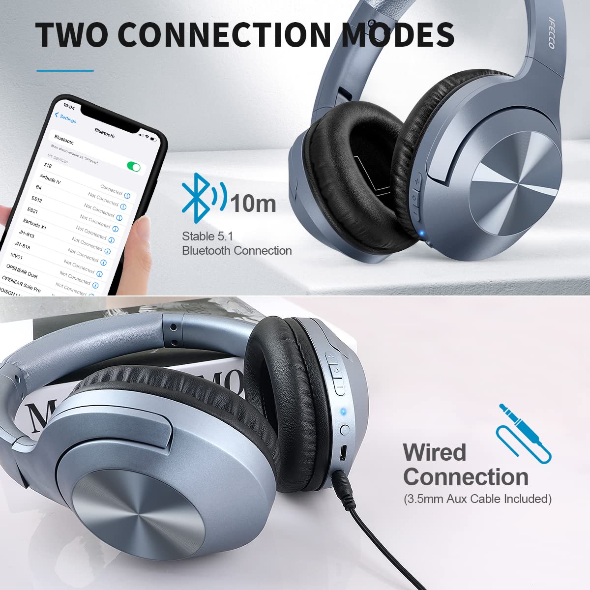 Foto 6 pulgar | Auriculares Inalámbricos Bluetooth Ifecco Over-ear con Micrófono - Venta Internacional
