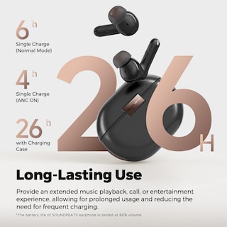 Foto 6 | Audífonos True Wireless Soundpeats Negros con Bluetooth-Venta Internacional