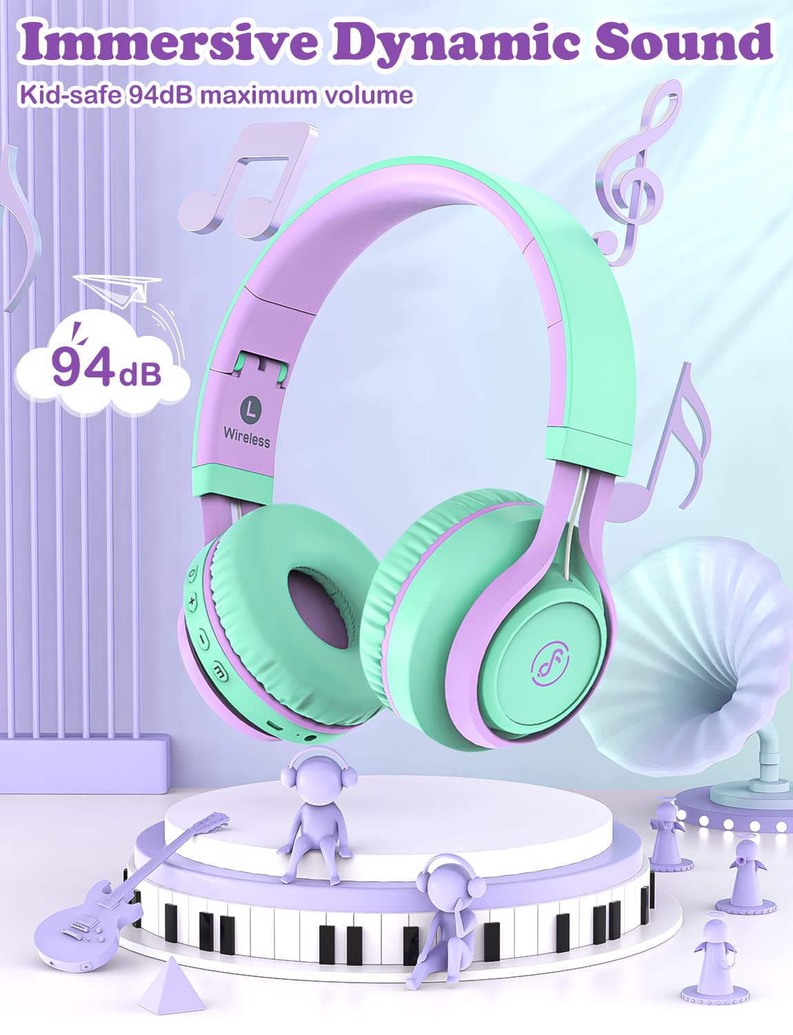 Foto 3 pulgar | Audífonos Inalámbricos Fiupia Lilas con Bluetooth 2 Piezas-Venta Internacional