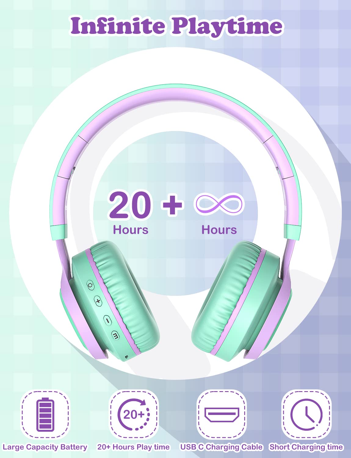 Foto 6 pulgar | Audífonos Inalámbricos Fiupia Lilas con Bluetooth 2 Piezas-Venta Internacional