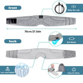 Foto 5 | Máscara para Dormir Qychhj con Audífonos-Venta Internacional