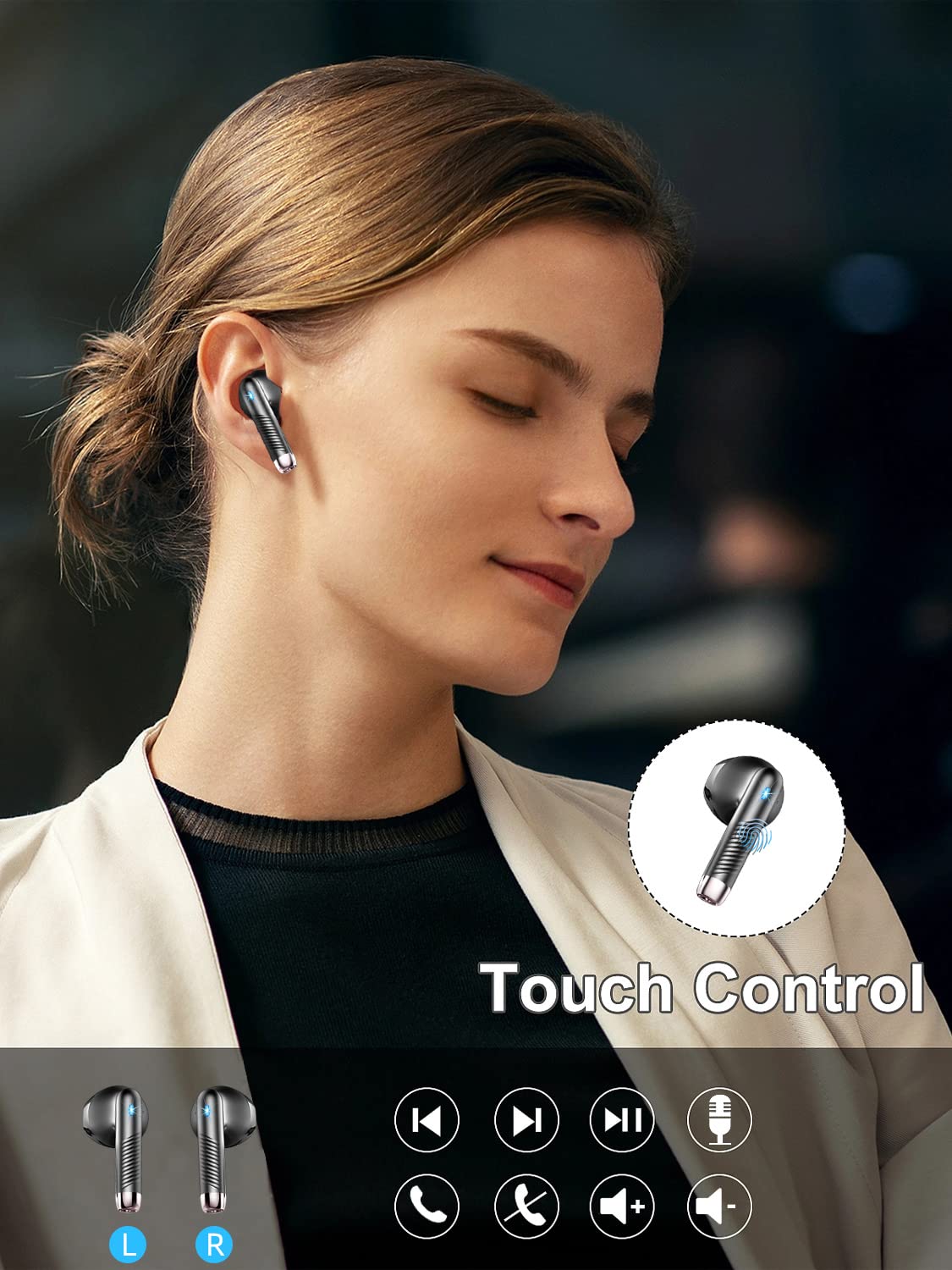 Foto 6 pulgar | Audífonos True Wireless Wasart Negros con Bluetooth-Venta Internacional