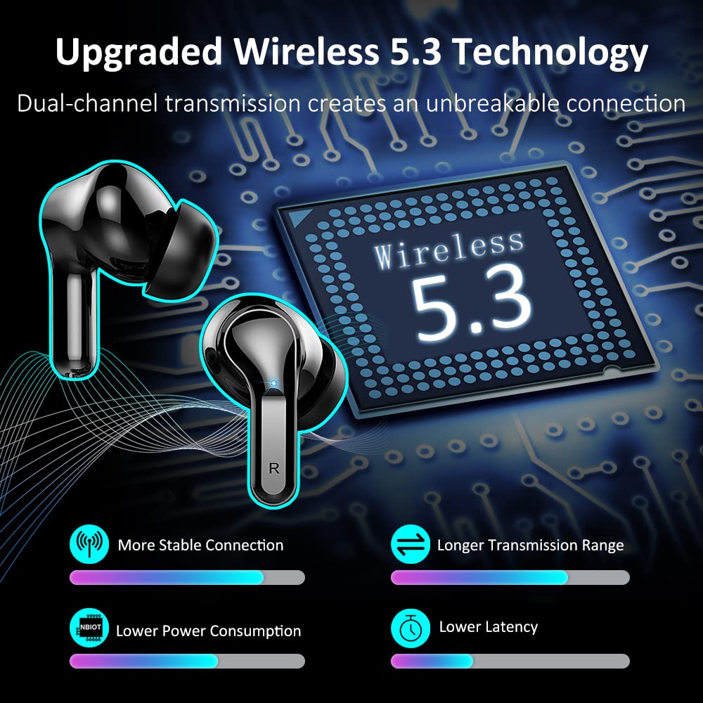 Foto 3 pulgar | Audífonos True Wireless Ordtop Negros con Bluetooth-Venta Internacional