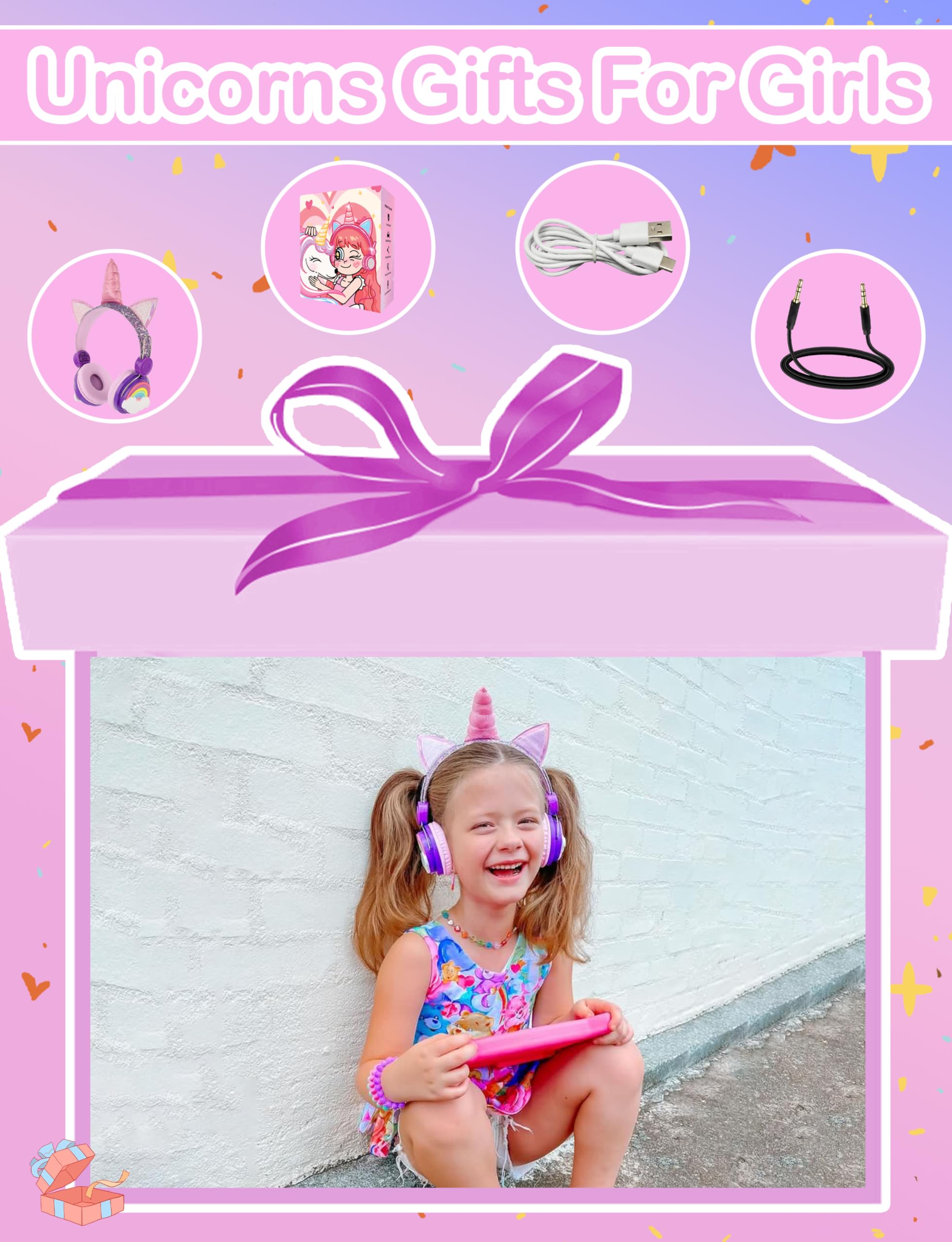 Foto 2 | Auriculares Inalámbricos Charlxee Unicorns Kids con Luces Led - Venta Internacional