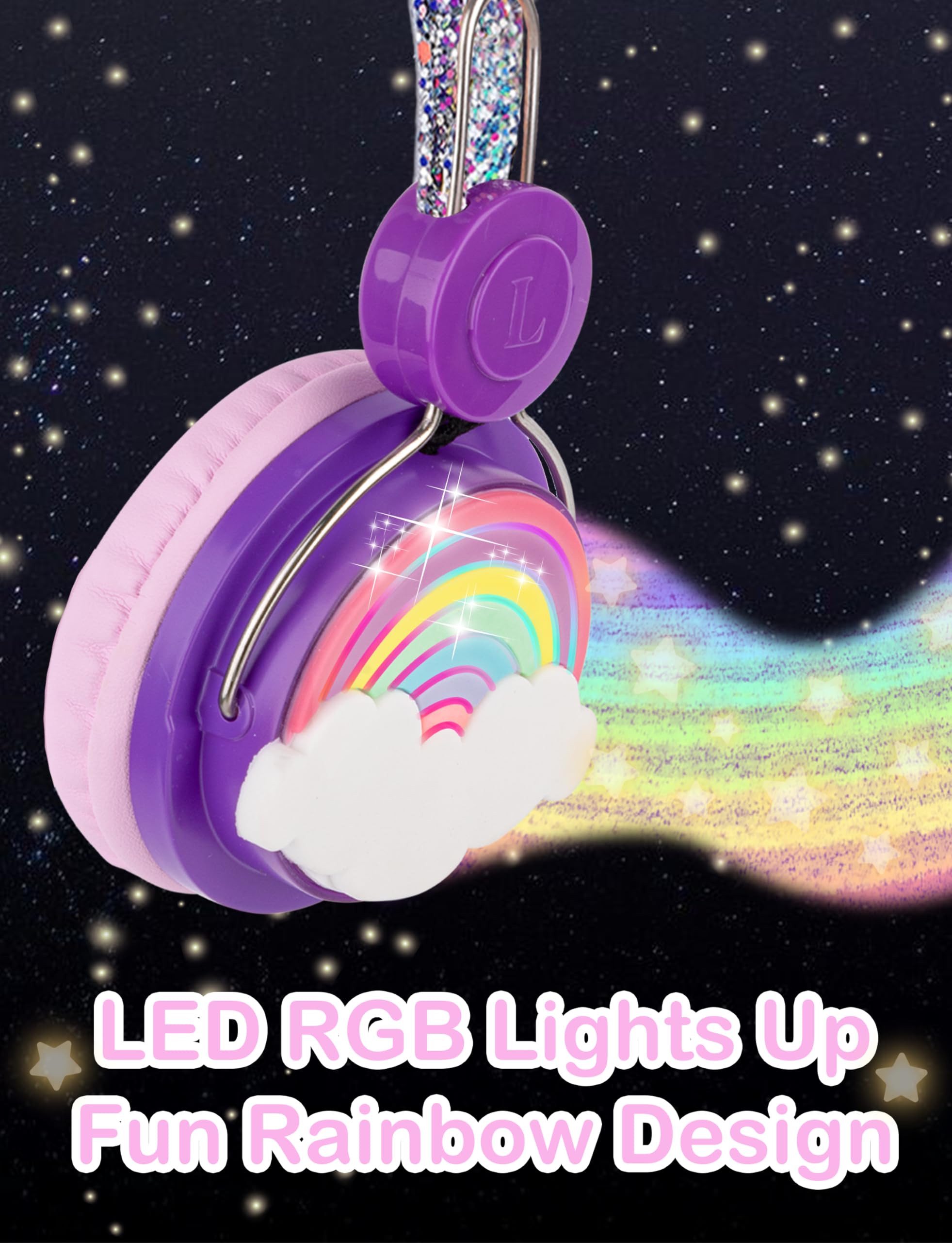 Foto 6 pulgar | Auriculares Inalámbricos Charlxee Unicorns Kids con Luces Led - Venta Internacional