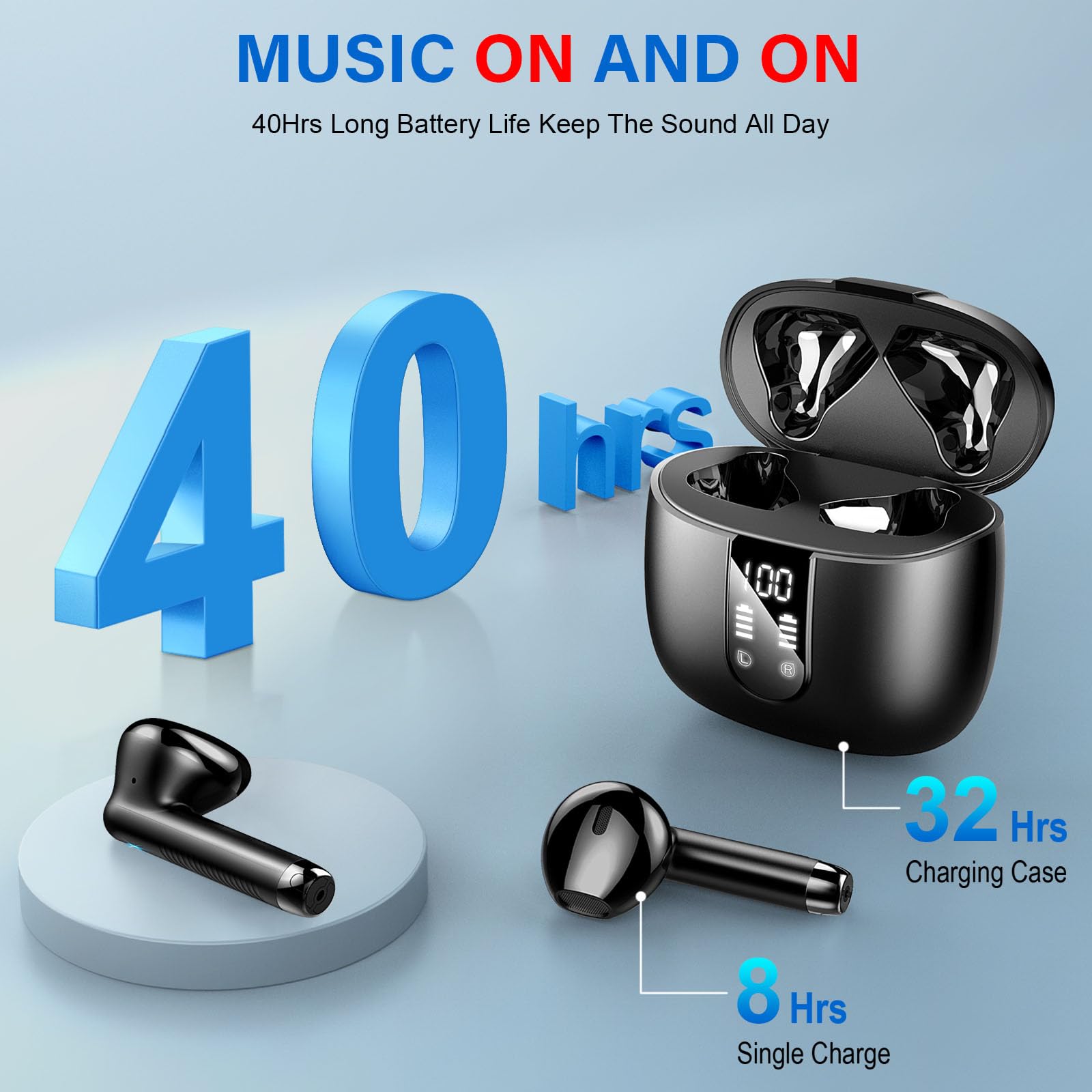 Foto 5 pulgar | Auriculares Inalámbricos Bluetooth 5.3 40h Playtime Ip7 Wa - Venta Internacional.