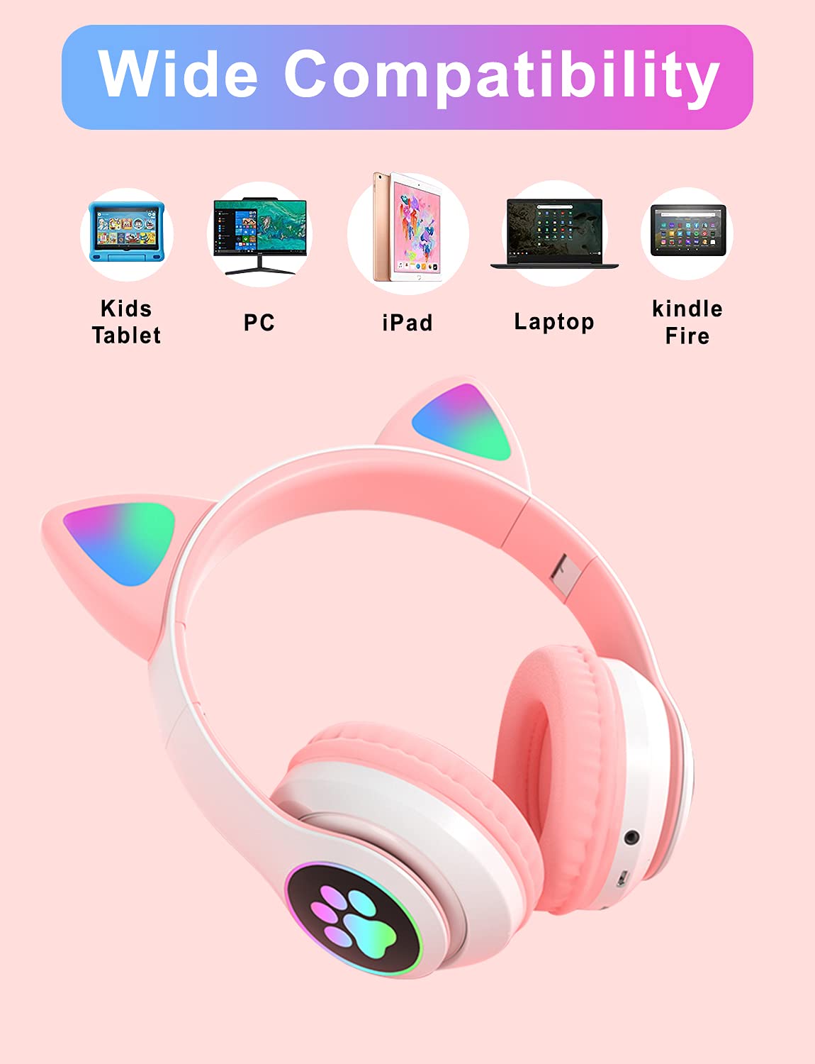Foto 6 pulgar | Auriculares Inalámbricos Tokani Cat Ear con Micrófono Bluetooth 5 - Venta Internacional