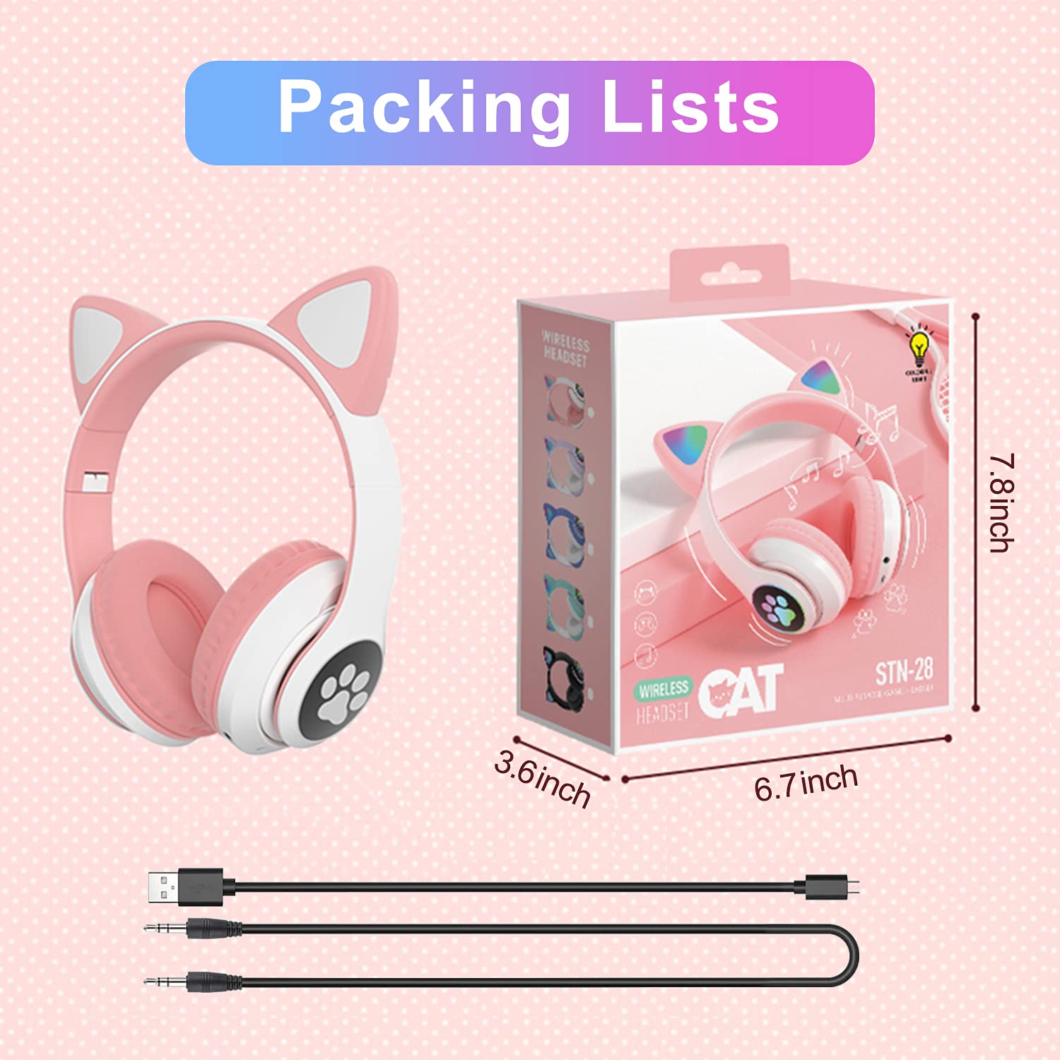 Foto 8 pulgar | Auriculares Inalámbricos Tokani Cat Ear con Micrófono Bluetooth 5 - Venta Internacional