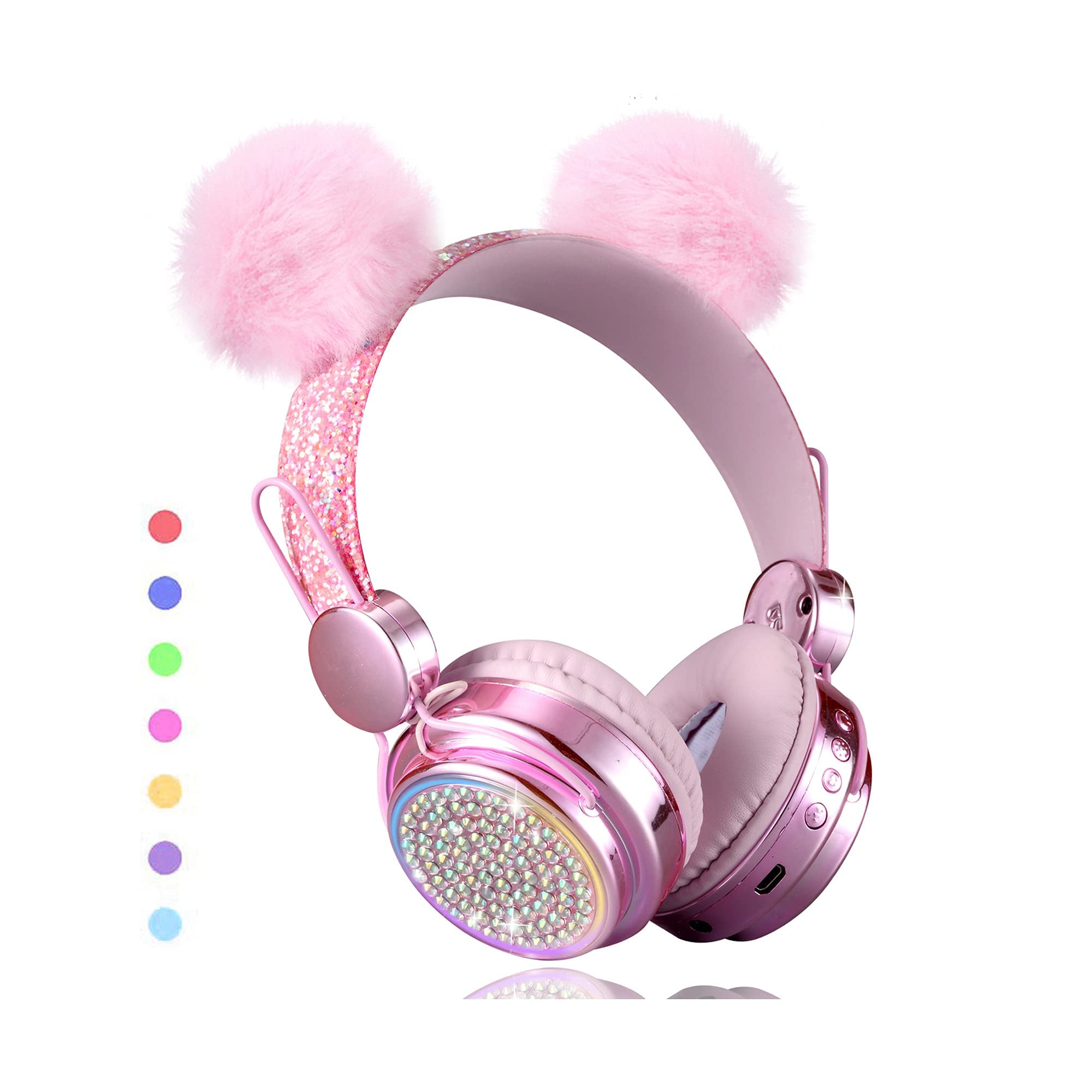 Auriculares Bluetooth Koraba Inalámbricos con Luz Led Rosa - Venta Internacional