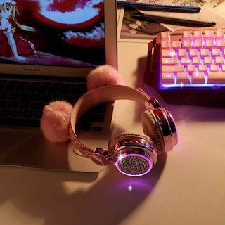 Foto 2 | Auriculares Bluetooth Koraba Inalámbricos con Luz Led Rosa - Venta Internacional
