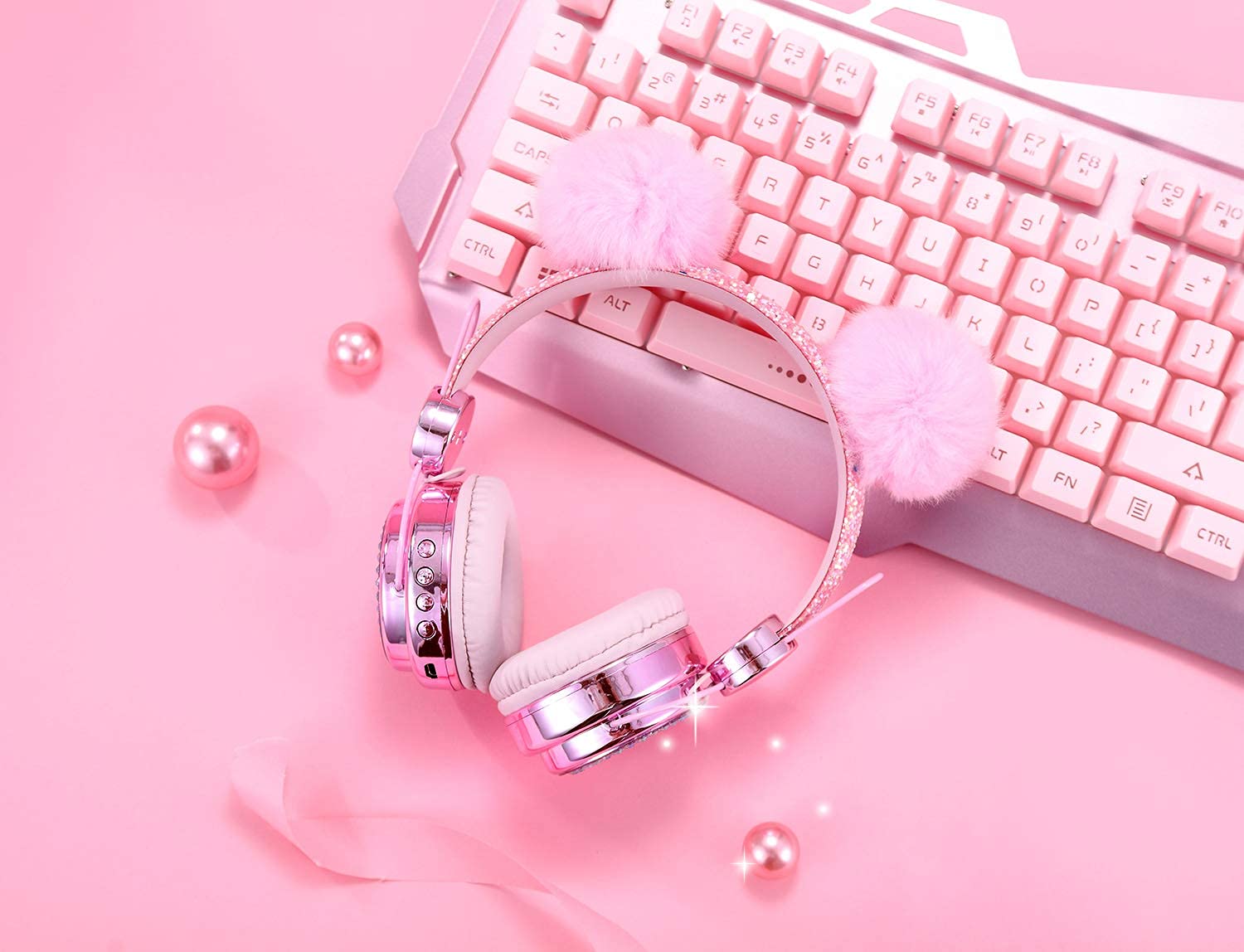 Foto 6 pulgar | Auriculares Bluetooth Koraba Inalámbricos con Luz Led Rosa - Venta Internacional