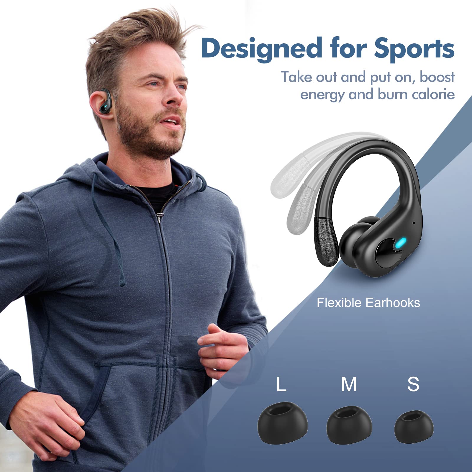 Foto 4 | Auriculares Inalámbricos Sajawass Bx30 Bluetooth 5.3 80 Horas Ipx7 - Venta Internacional