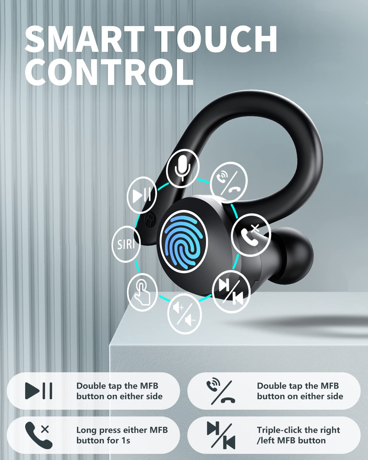 Foto 4 pulgar | Auriculares Inalámbricos EUQQ Bluetooth 5.3 50 Horas Playtime Sports - Venta Internacional