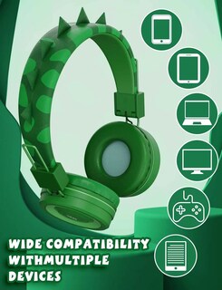 Foto 5 | Auriculares Simjar Dinosaur Kids con Micrófono y Limitador de Volumen - Venta Internacional