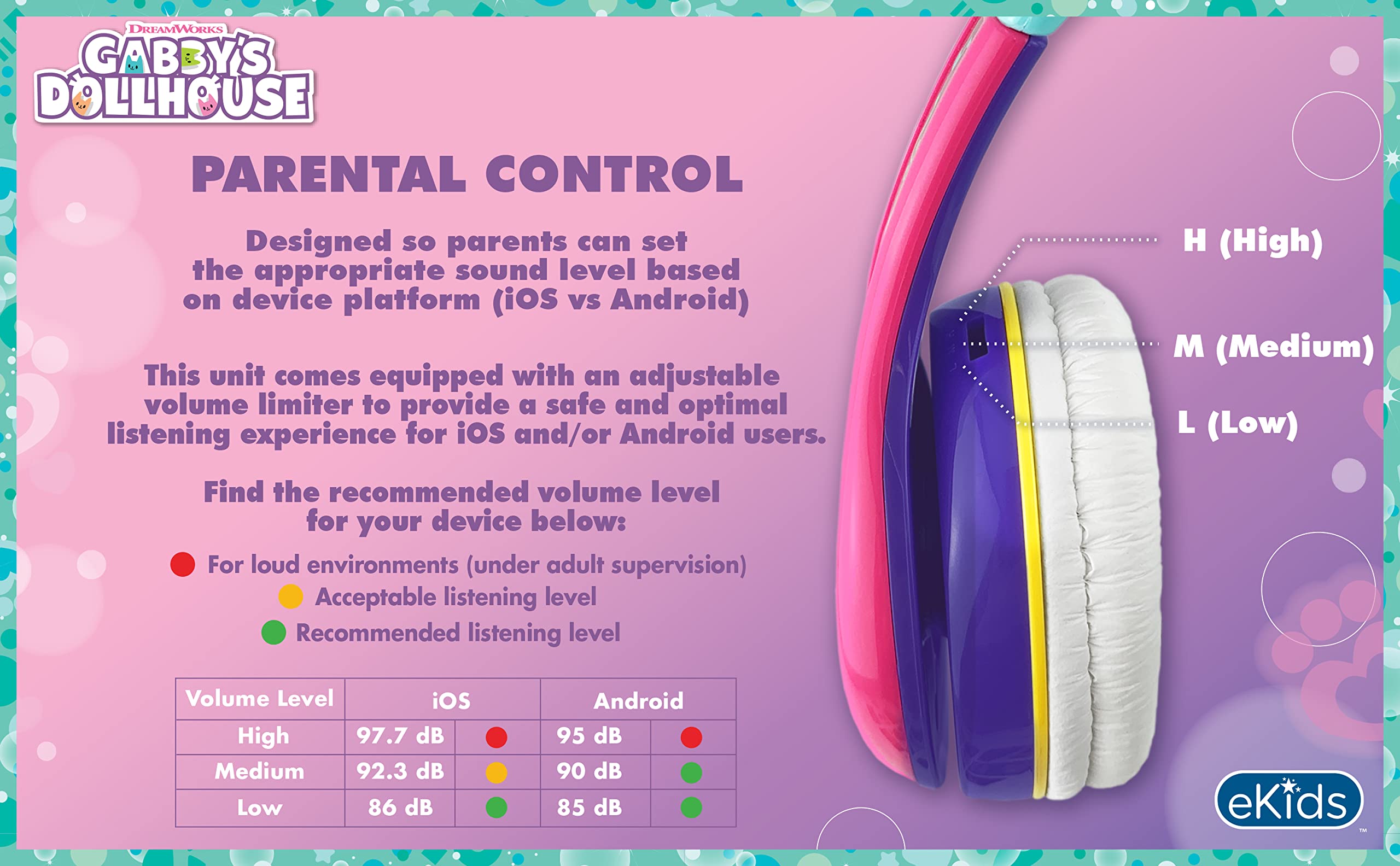 Foto 6 pulgar | Auriculares Ekids Gabbys Dollhouse para Niños Con Cable Y Share Po - Venta Internacional