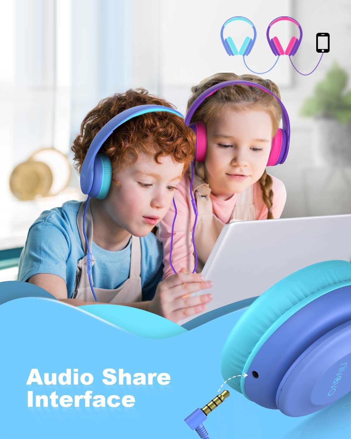 Foto 4 pulgar | Auriculares Nivava K15 Plegables con Cable y Micrófono para Niños - Venta Internacional
