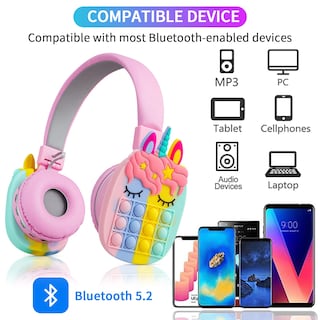 Foto 5 | Auriculares Bluetooth Wesadn Ah-806 Rosa para Niños/Adultos - Venta Internacional