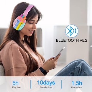 Foto 6 | Auriculares Bluetooth Wesadn Ah-806 Rosa para Niños/Adultos - Venta Internacional