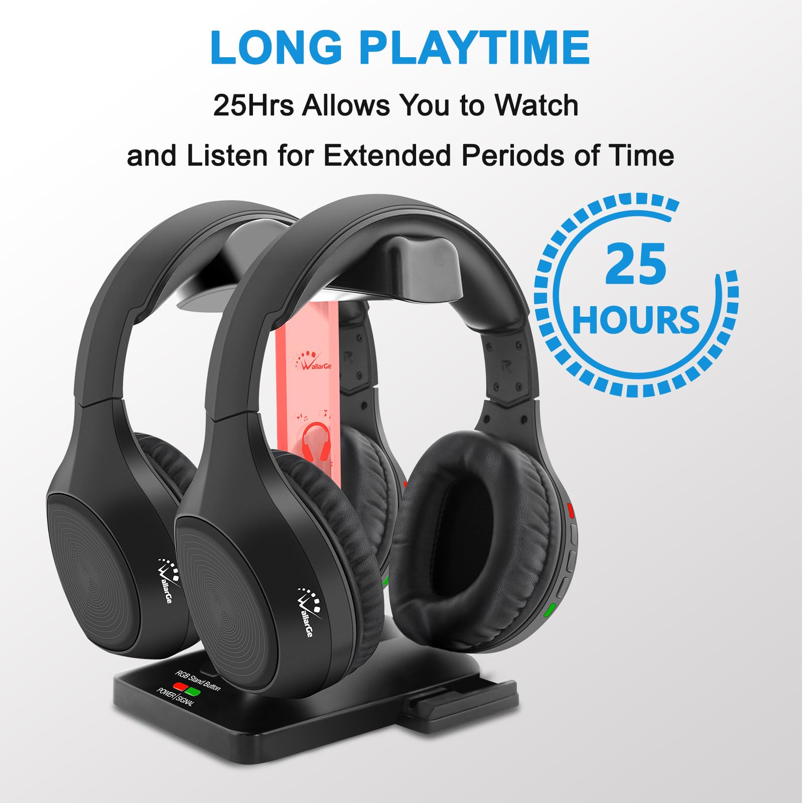 Foto 6 | Auriculares Inalámbricos Wallarge Dual para Tv con Transmisor 5.8g - Venta Internacional