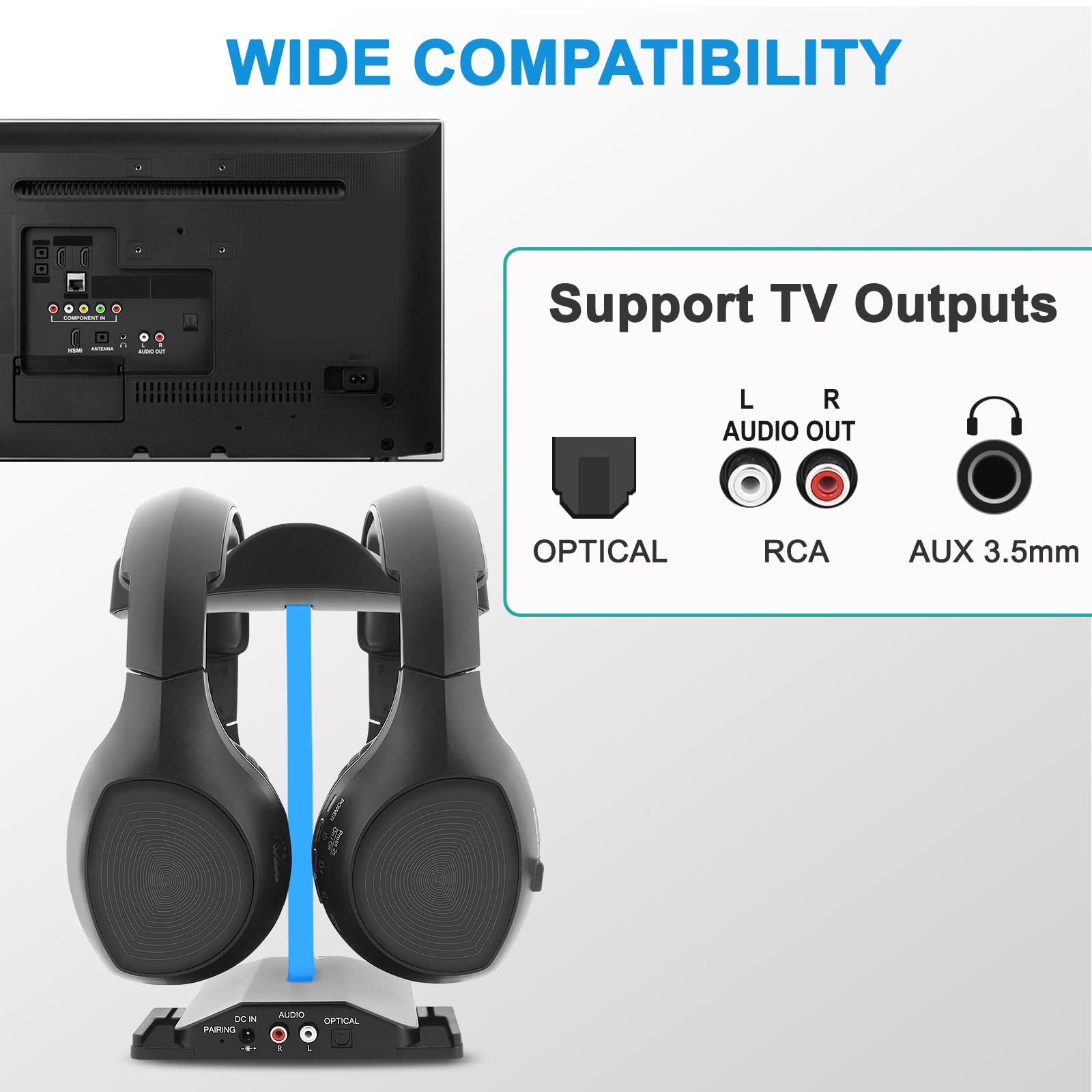 Foto 8 pulgar | Auriculares Inalámbricos Wallarge Dual para Tv con Transmisor 5.8g - Venta Internacional