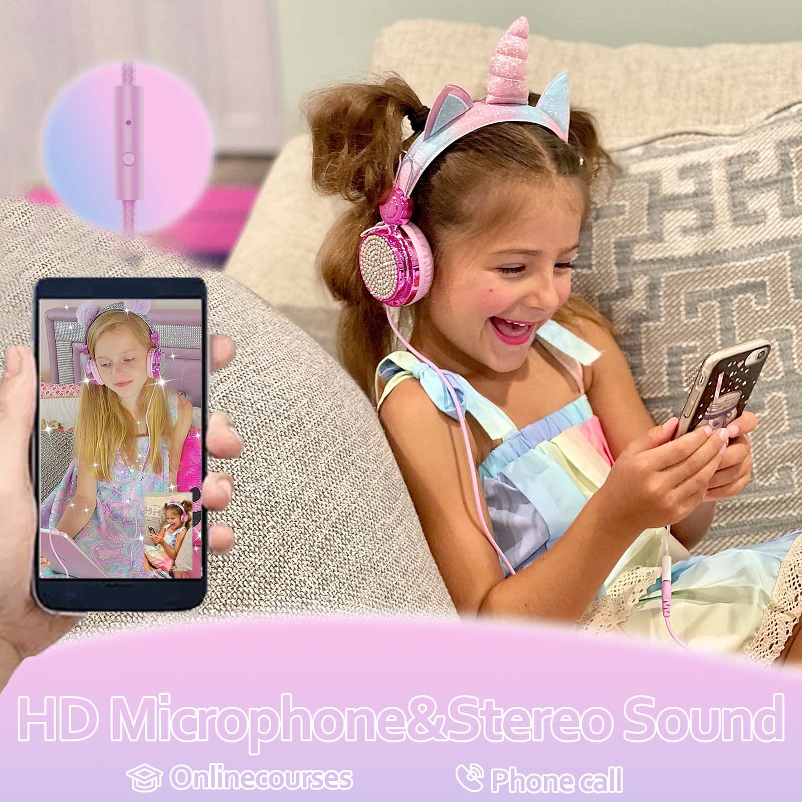 Foto 4 pulgar | Auriculares Lalacosy Kids con Cable y Micrófono para Niñas  - Venta Internacional