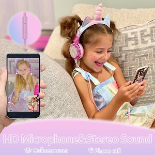 Foto 3 | Auriculares Lalacosy Kids con Cable y Micrófono para Niñas - Venta Internacional