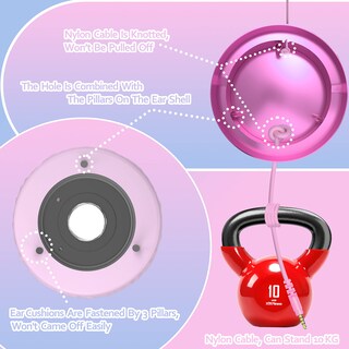 Foto 4 | Auriculares Lalacosy Kids con Cable y Micrófono para Niñas - Venta Internacional