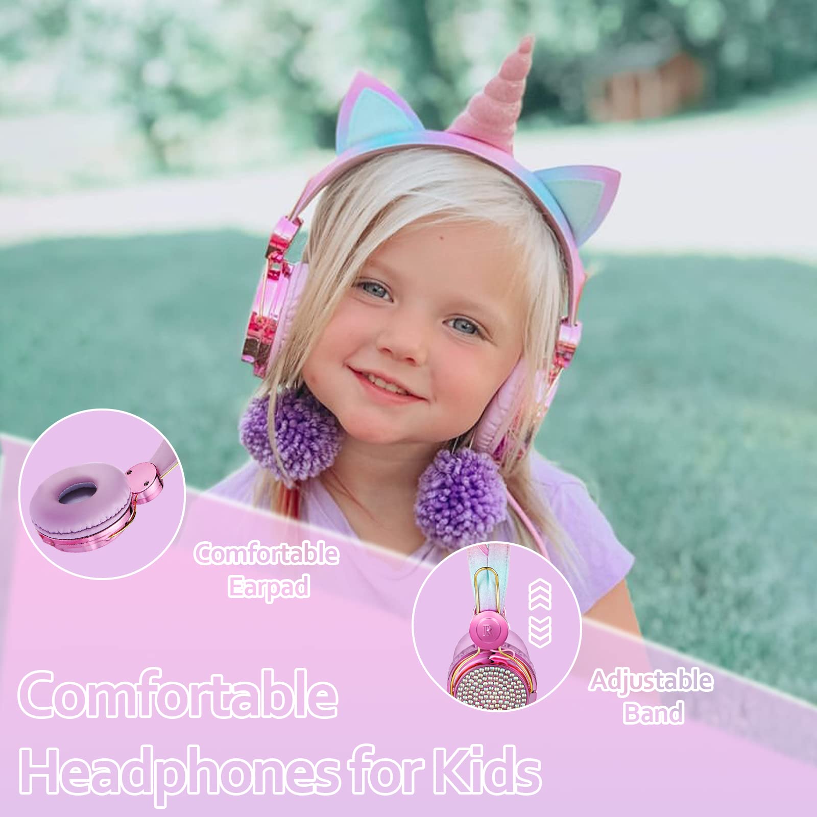 Foto 5 | Auriculares Lalacosy Kids con Cable y Micrófono para Niñas  - Venta Internacional