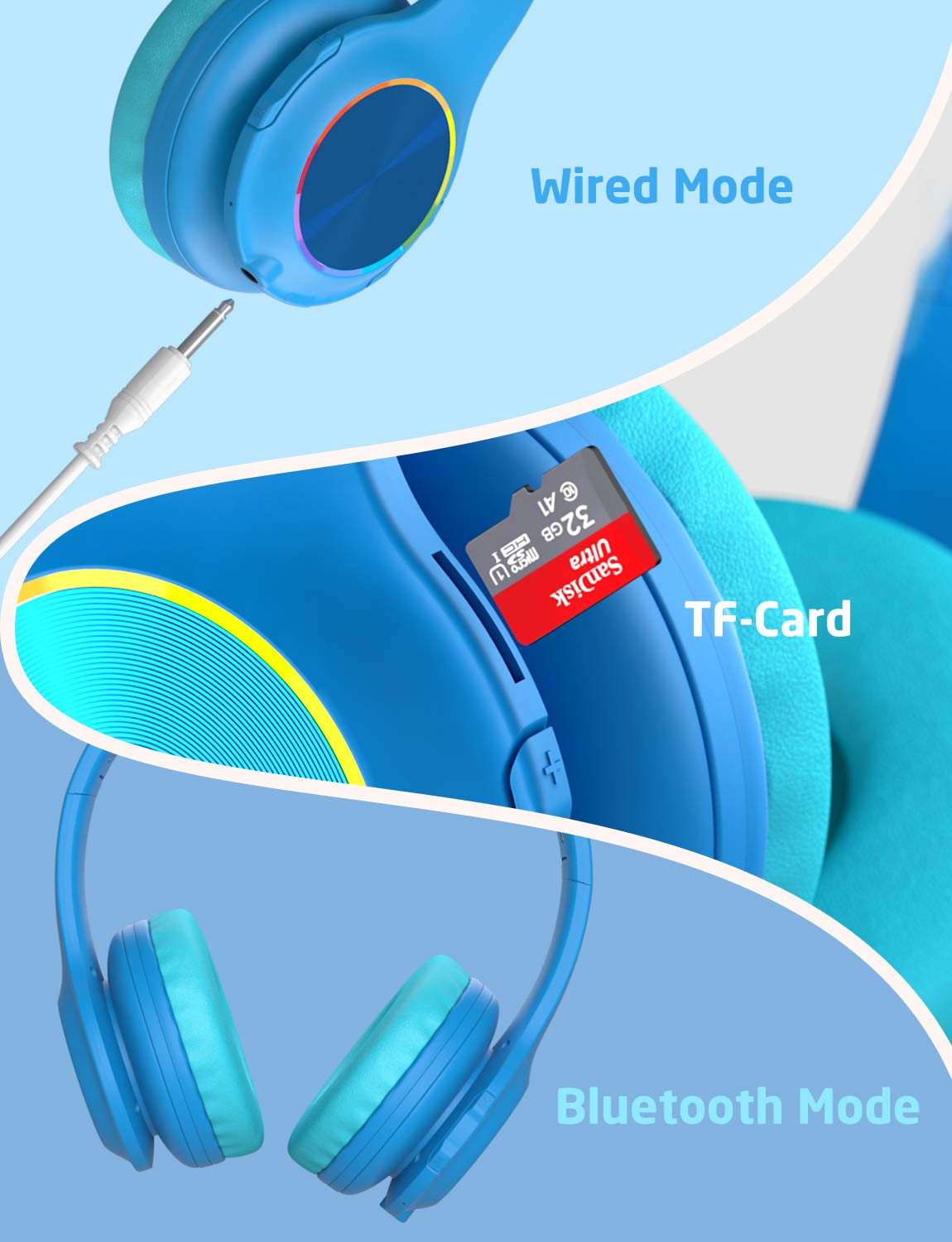 Foto 5 | Auriculares Inalámbricos Candy Bila Cb01 con Micrófono y Led Azul - Venta Internacional