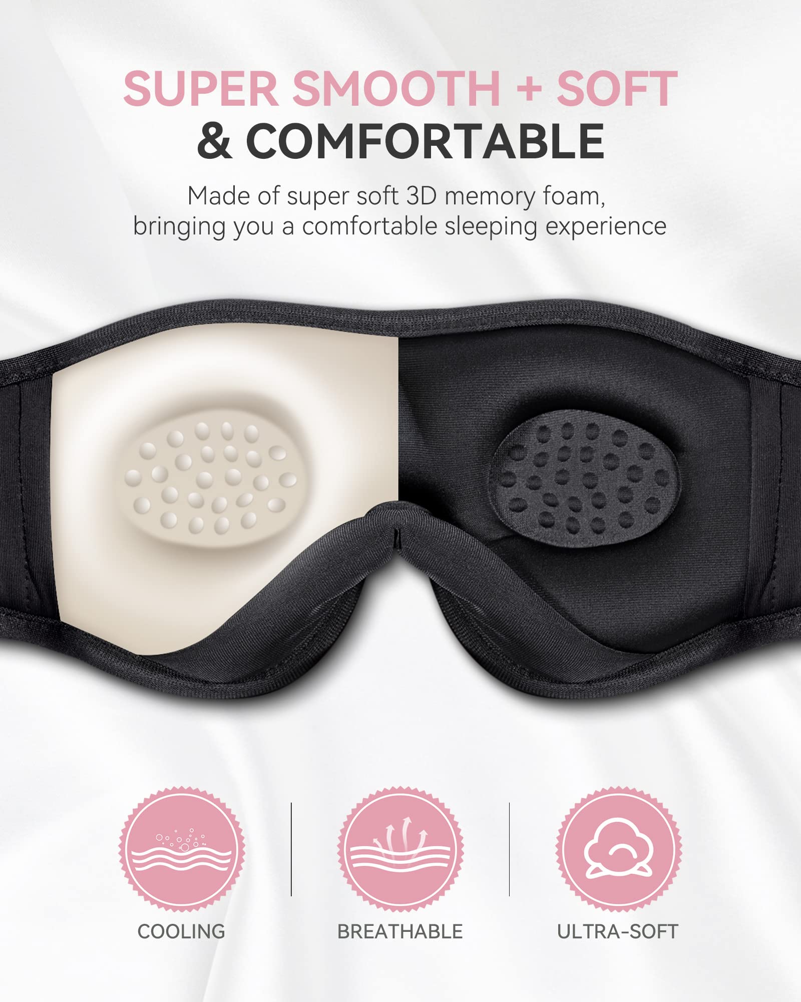 Foto 4 pulgar | Máscara para Dormir MUSICOZY Rosa con Audífonos-Venta Internacional