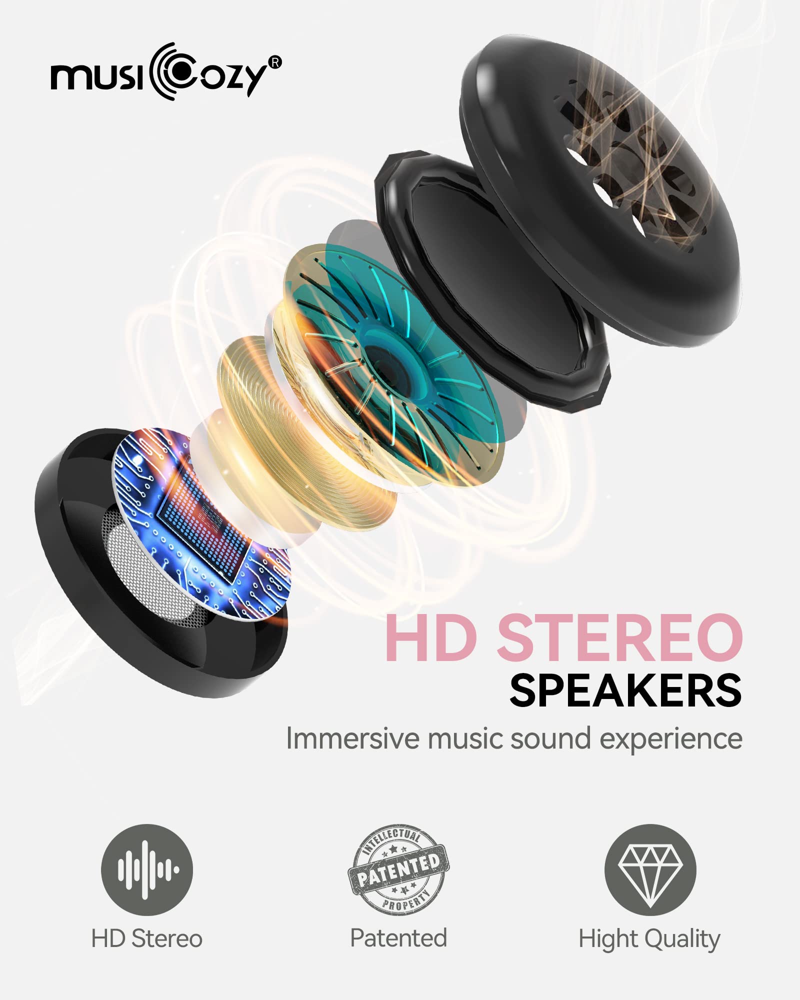 Foto 6 pulgar | Máscara para Dormir MUSICOZY Rosa con Audífonos-Venta Internacional