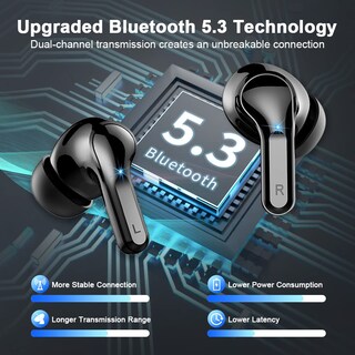 Foto 2 | Audífonos True Wireless Ordtop Negros con Bluetooth-Venta Internacional