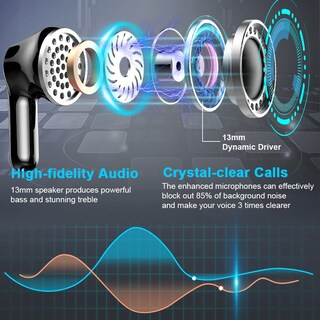 Foto 3 | Audífonos True Wireless Ordtop Negros con Bluetooth-Venta Internacional