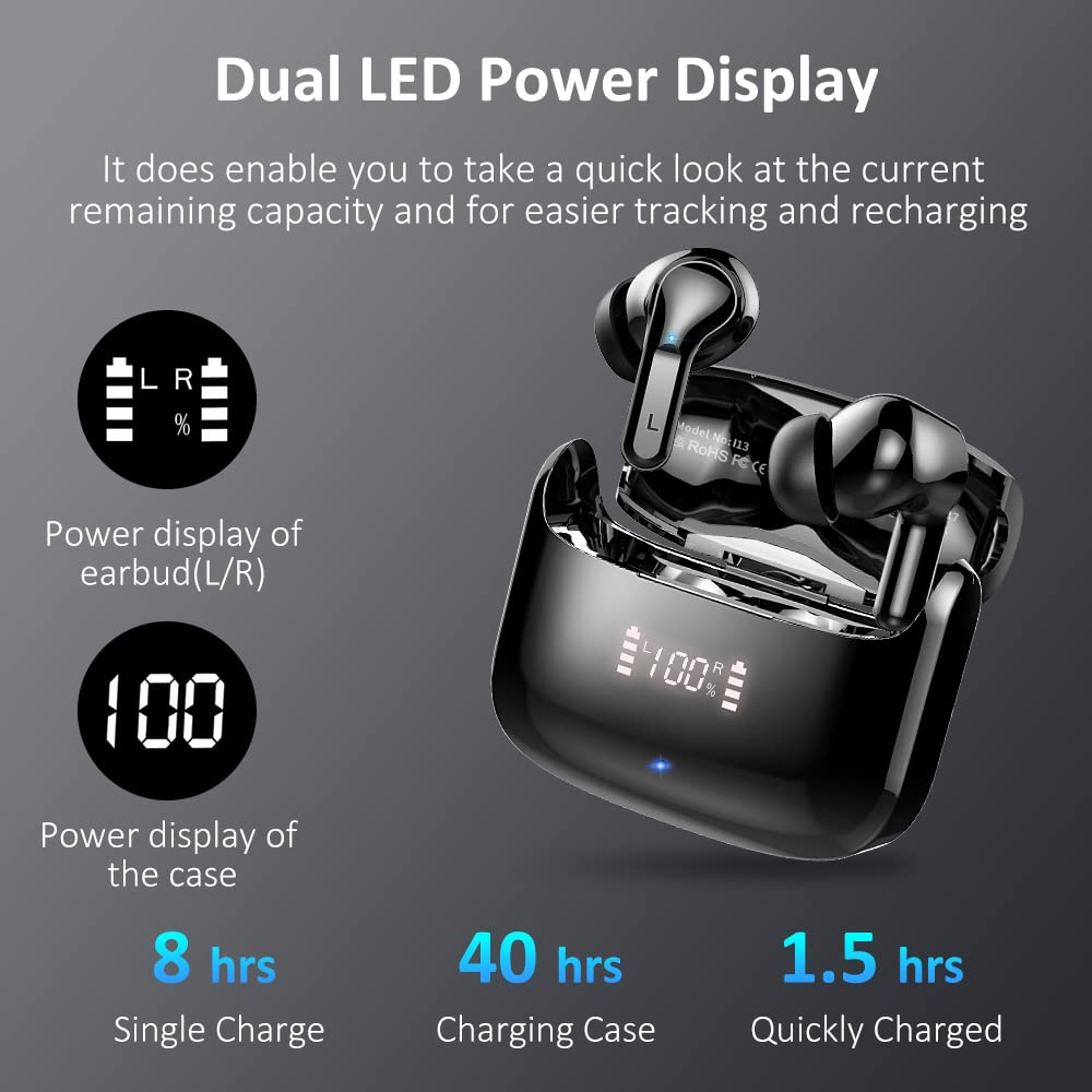 Foto 5 pulgar | Audífonos True Wireless Ordtop Negros con Bluetooth-Venta Internacional