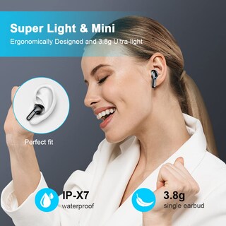 Foto 5 | Audífonos True Wireless Ordtop Negros con Bluetooth-Venta Internacional