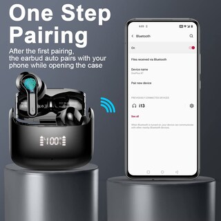 Foto 6 | Audífonos True Wireless Ordtop Negros con Bluetooth-Venta Internacional