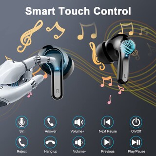 Foto 7 | Audífonos True Wireless Ordtop Negros con Bluetooth-Venta Internacional
