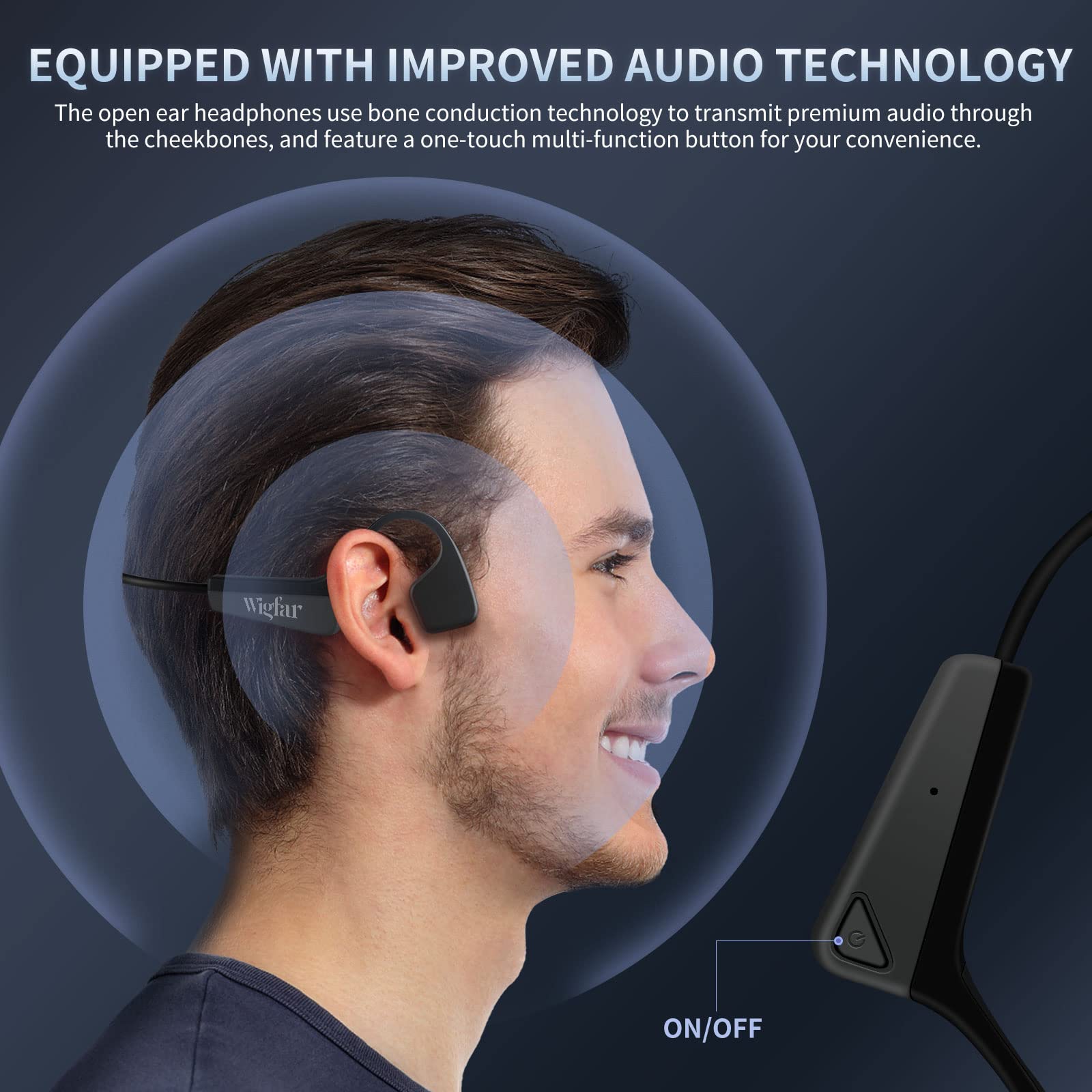 Foto 2 | Audífonos Deportivos Wigfar Negros con Bluetooth-Venta Internacional