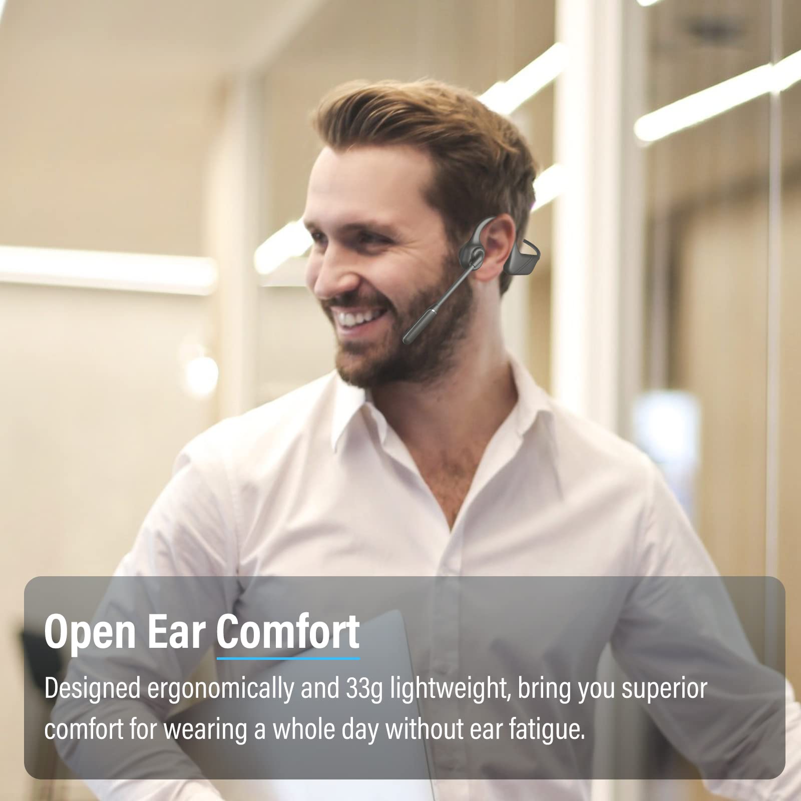 Foto 2 | Auriculares de Conducción Ósea Monodeal con Micrófono Bluetooth 5.3 - Venta Internacional