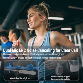 Foto 3 | Auriculares de Conducción Ósea Monodeal con Micrófono Bluetooth 5.3 - Venta Internacional