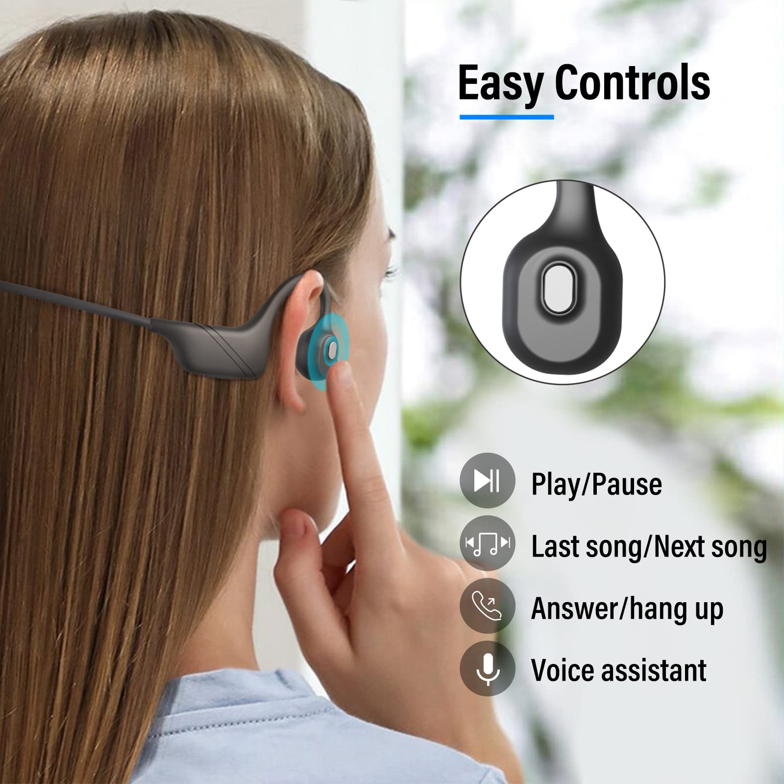 Foto 6 pulgar | Auriculares de Conducción Ósea Monodeal con Micrófono Bluetooth 5.3 - Venta Internacional