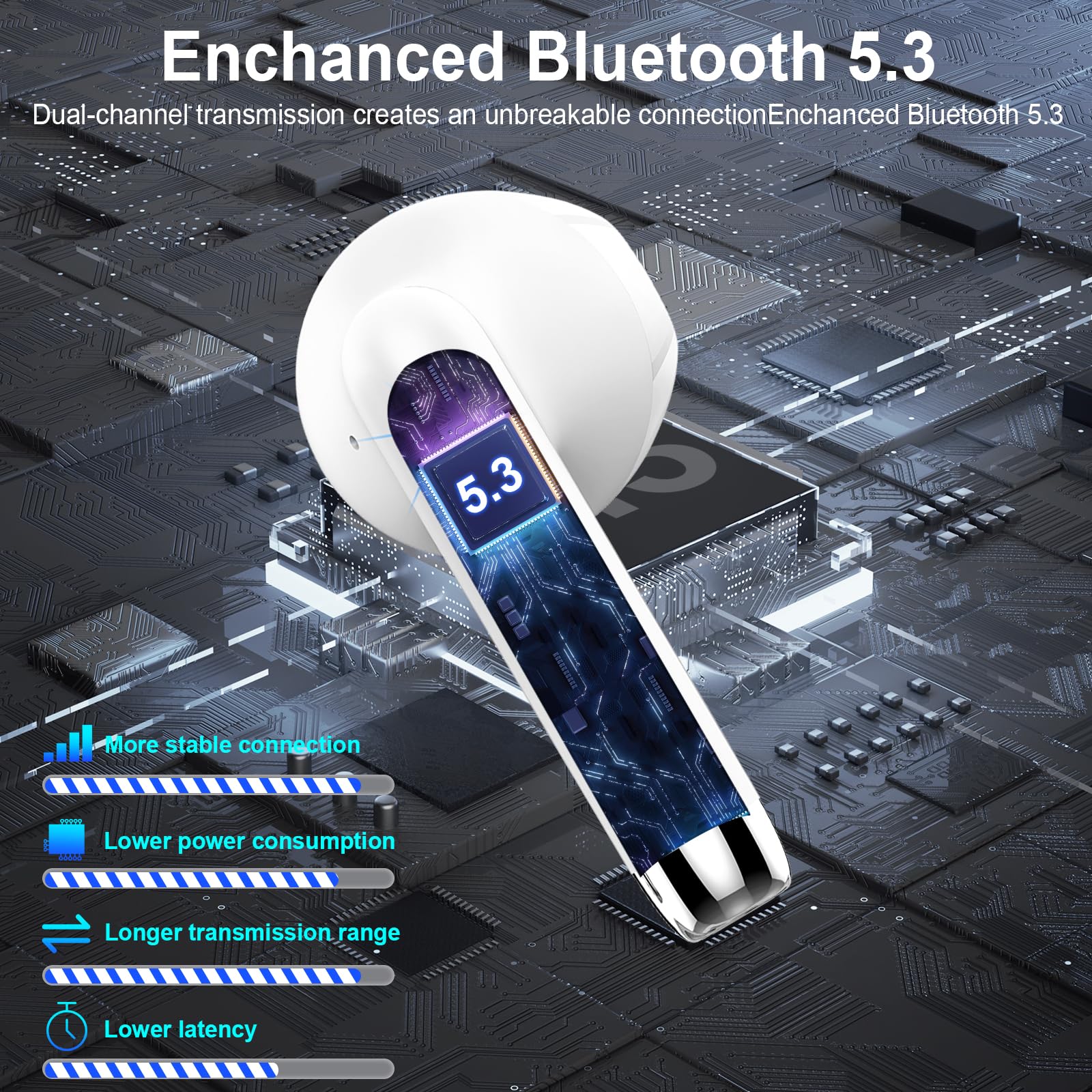 Foto 4 pulgar | Auricular Inalámbrico Draec 2024 Bluetooth 5.3 Stereo Bass 42h Ip7 - Venta Internacional