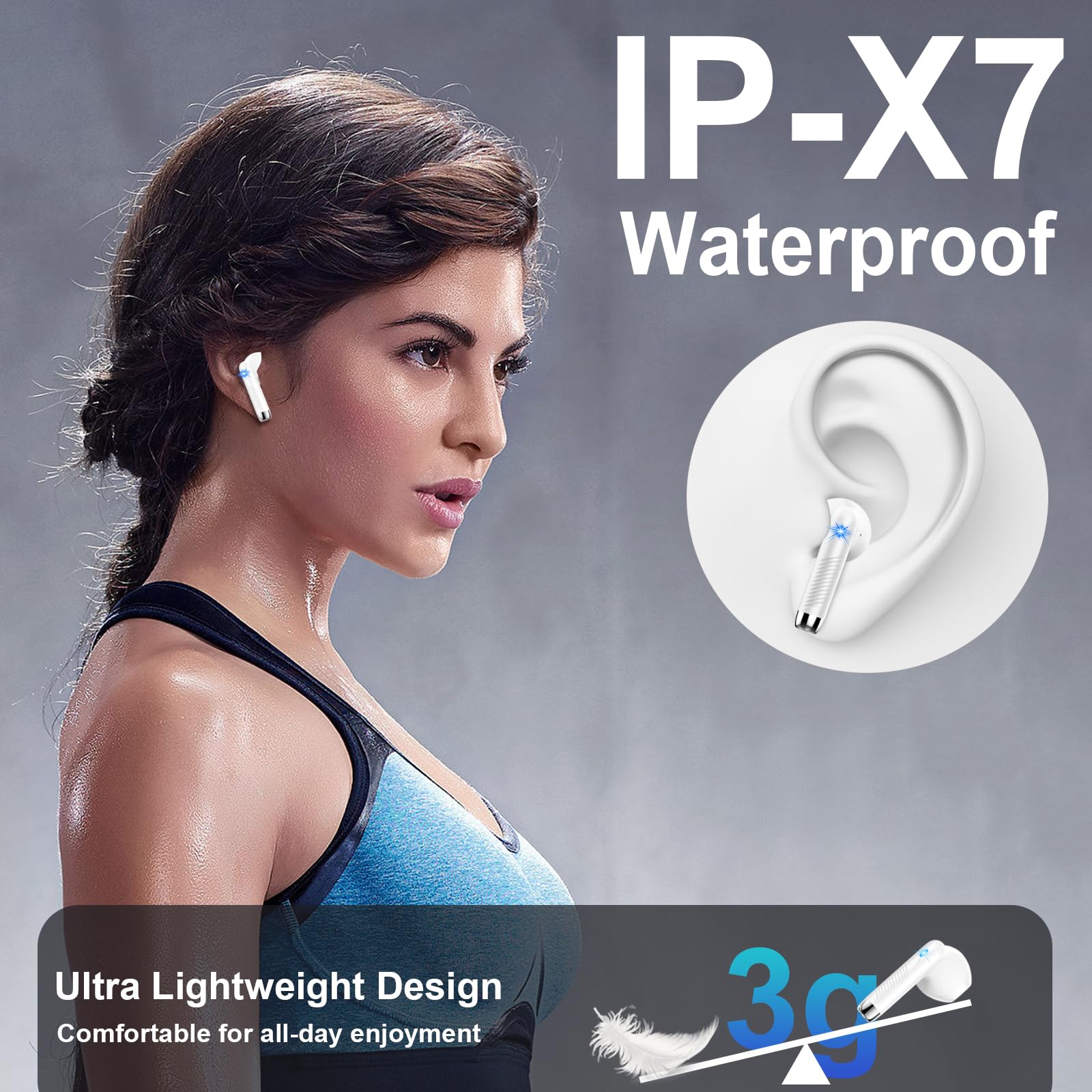Foto 7 pulgar | Auricular Inalámbrico Draec 2024 Bluetooth 5.3 Stereo Bass 42h Ip7 - Venta Internacional