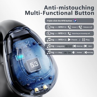 Foto 3 | Auriculares con Clip Abierto Euqq Inalámbricos Bluetooth 5.3 con Micrófono - Venta Internacional