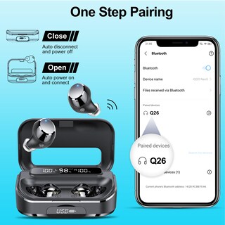 Foto 6 | Auriculares Inalámbricos Bluetooth Wekily Q26 108h Playtime con Funda - Venta Internacional
