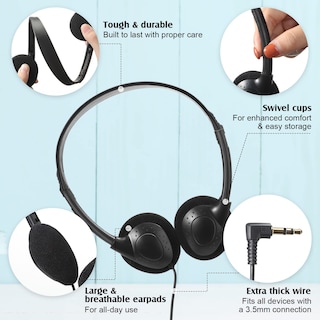 Foto 4 | Auriculares para Niños Classroom Flutesan Negro 20 Piezas - Venta Internacional