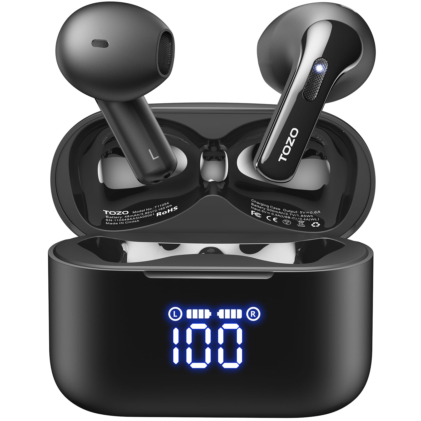 Auriculares Inalámbricos Tozo Tonal para T21 Bluetooth 5.3 IPX8 Negros - Venta Internacional