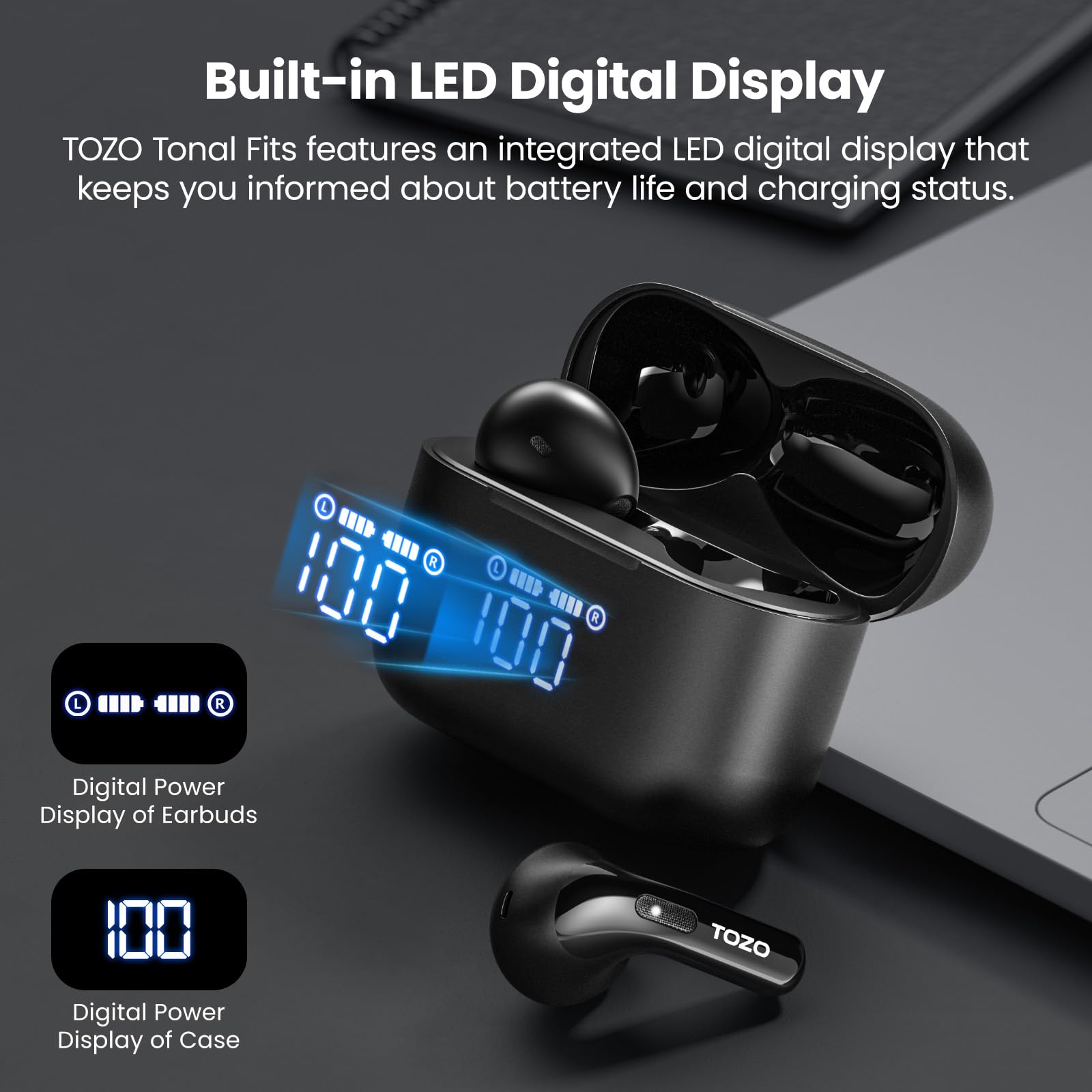 Foto 3 pulgar | Auriculares Inalámbricos Tozo Tonal para T21 Bluetooth 5.3 IPX8 Negros - Venta Internacional