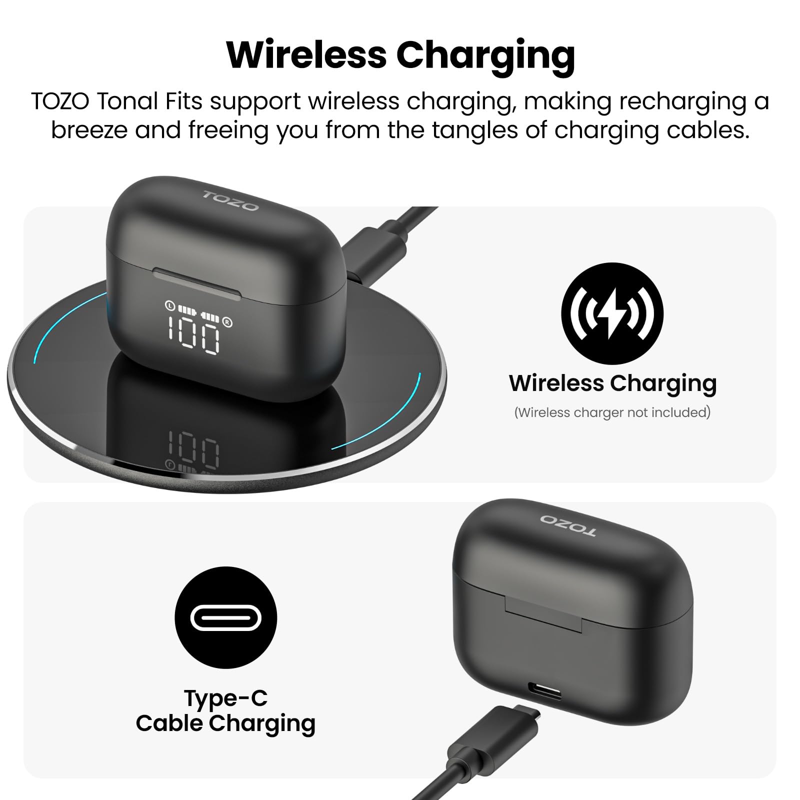 Foto 8 pulgar | Auriculares Inalámbricos Tozo Tonal para T21 Bluetooth 5.3 IPX8 Negros - Venta Internacional