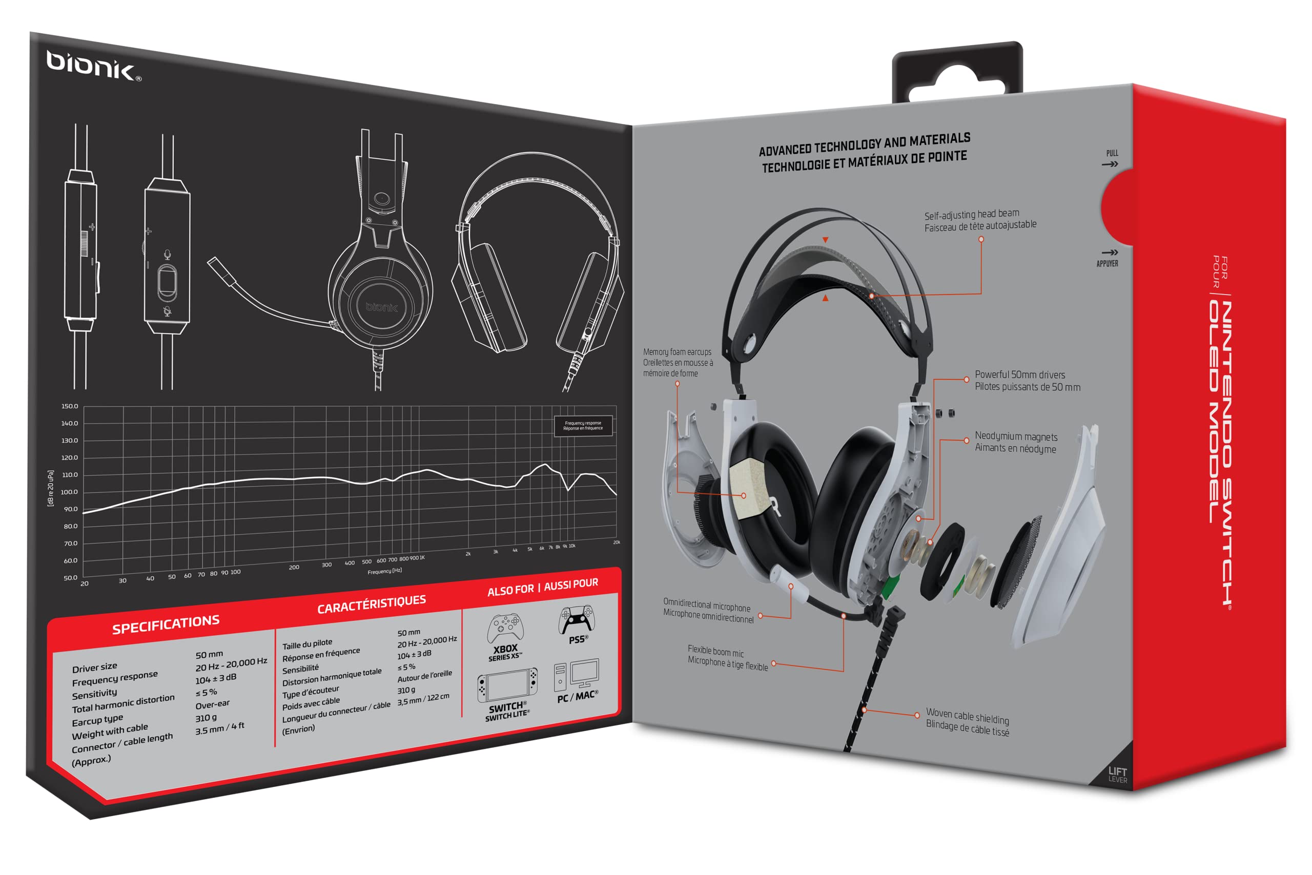 Foto 7 pulgar | Auriculares para Videojuegos Bionik Sirex con Micrófono para Nintendo Switch Oled - Venta Internacional